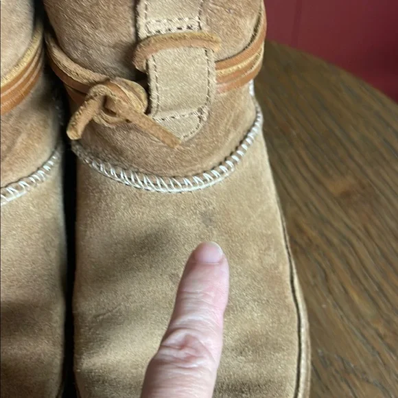 UGG Tan Ankle Boots with Plush Fleece Lining - Picture 8 of 15